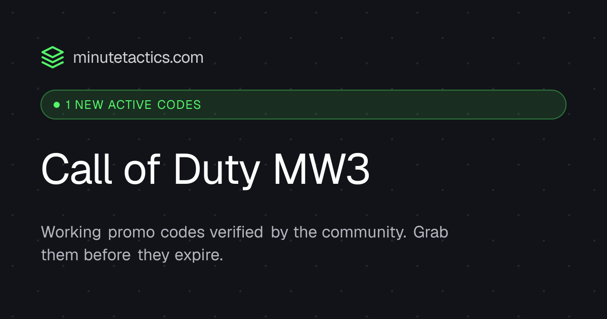 Call of Duty MW3 Codes & How to Redeem | MinuteTactics